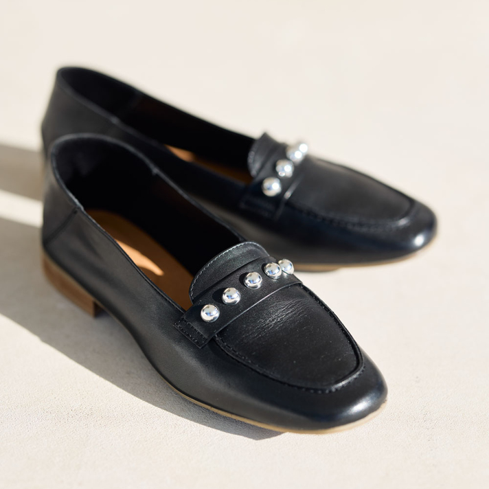 mocassins amanda cuir noir