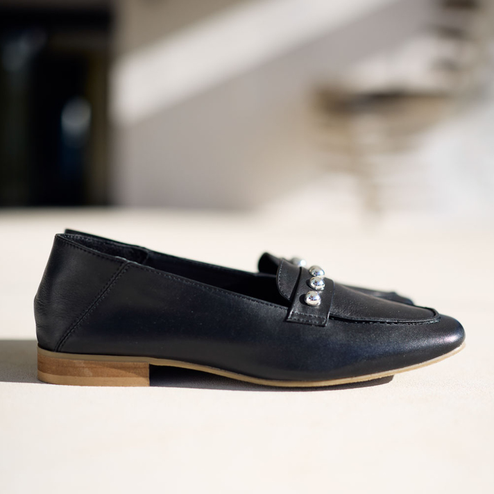 mocassins amanda cuir noir