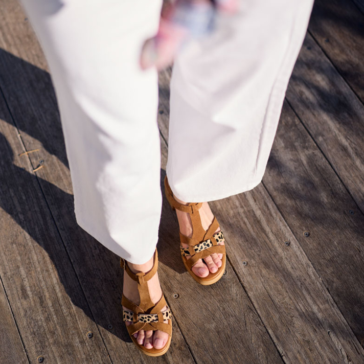Sandales Salomé nubuck camel
