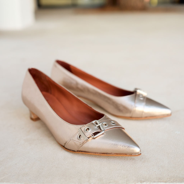 escarpins Lise cuir irisé argent