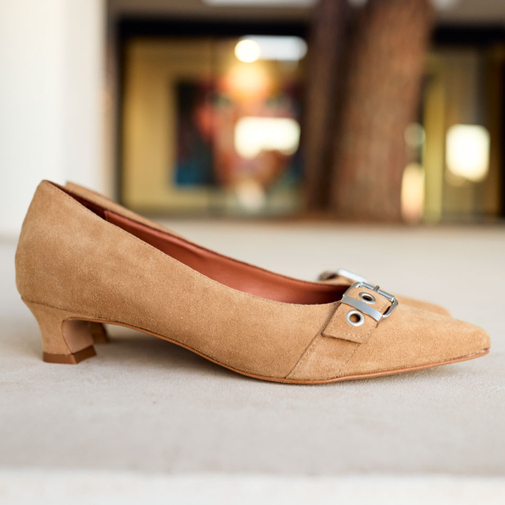escarpins Lise nubuck camel