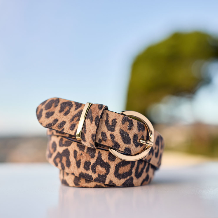 ceinture Mila nubuck imprimé léop