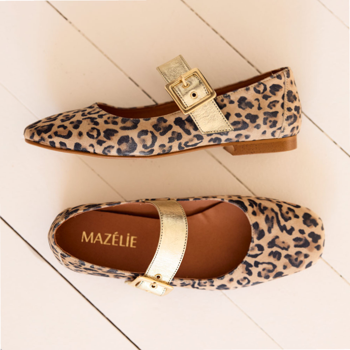 ballerines Albane nubuck léop