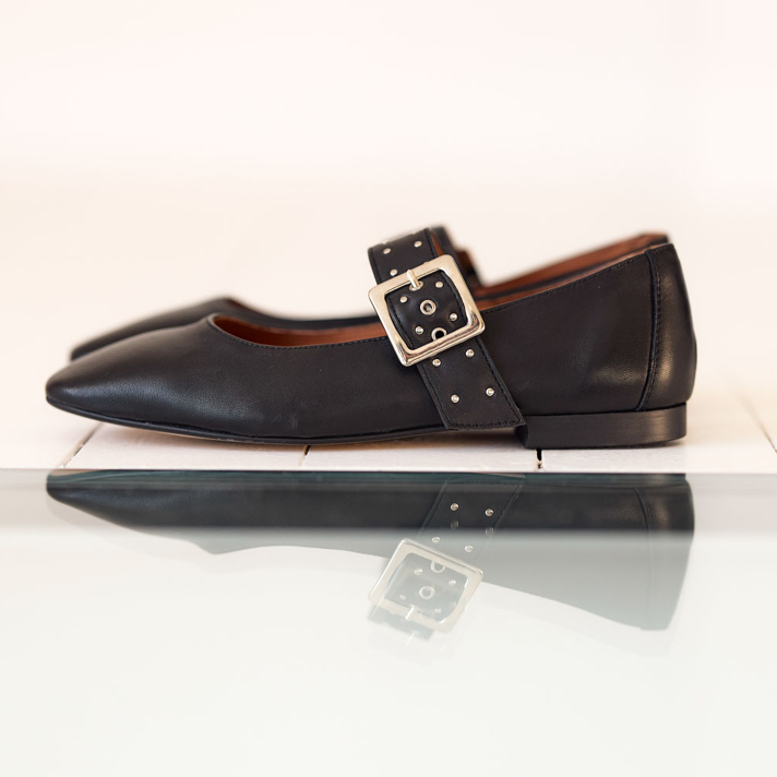 ballerines Albane cuir noir