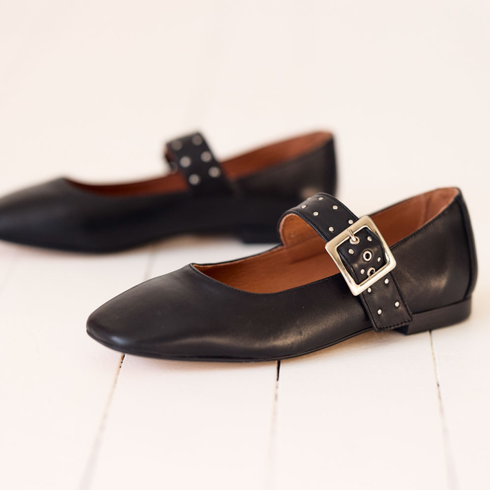 ballerines Albane cuir noir