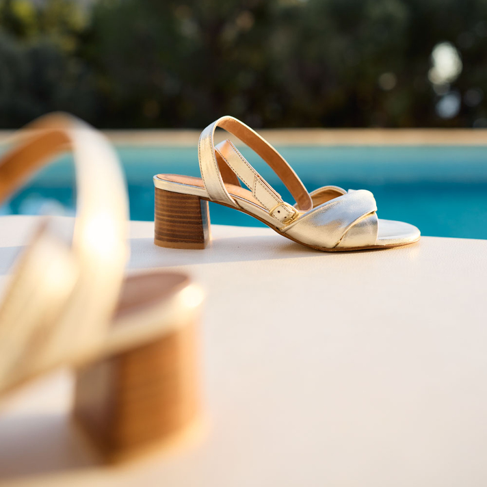 sandales Livia cuir irisé or