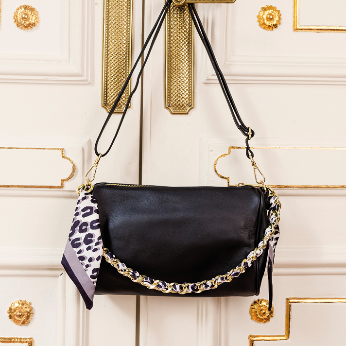 Sac Miley chaine ruban léop