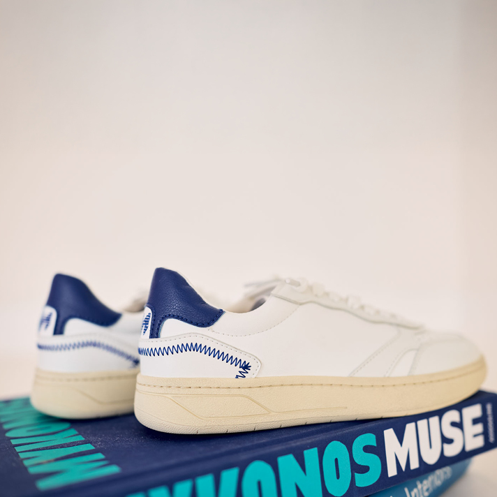 baskets Basile cuir blanc