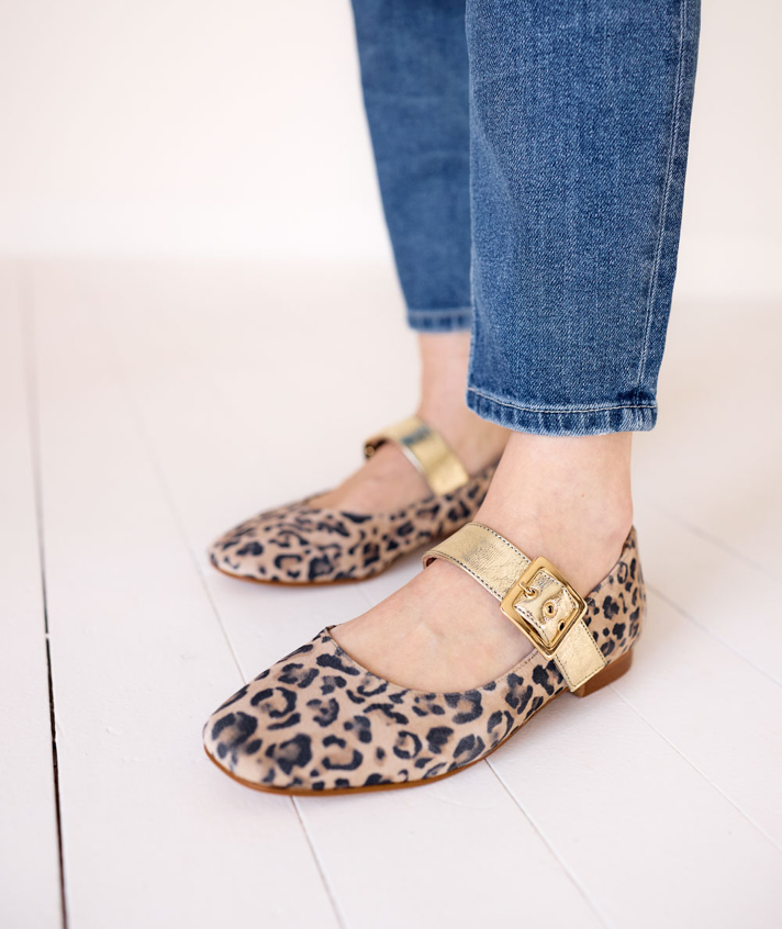 ballerines Albane nubuck léop