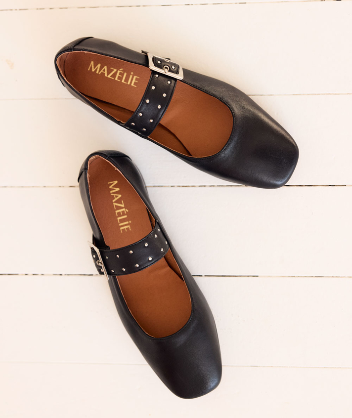 ballerines Albane cuir noir