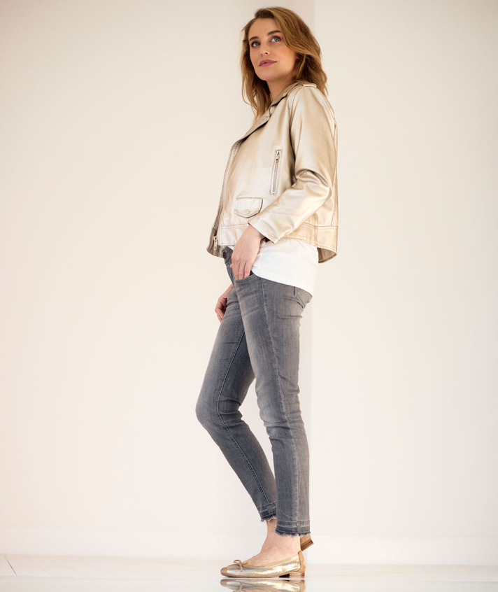 ballerines Mégane toile jean enduit or
