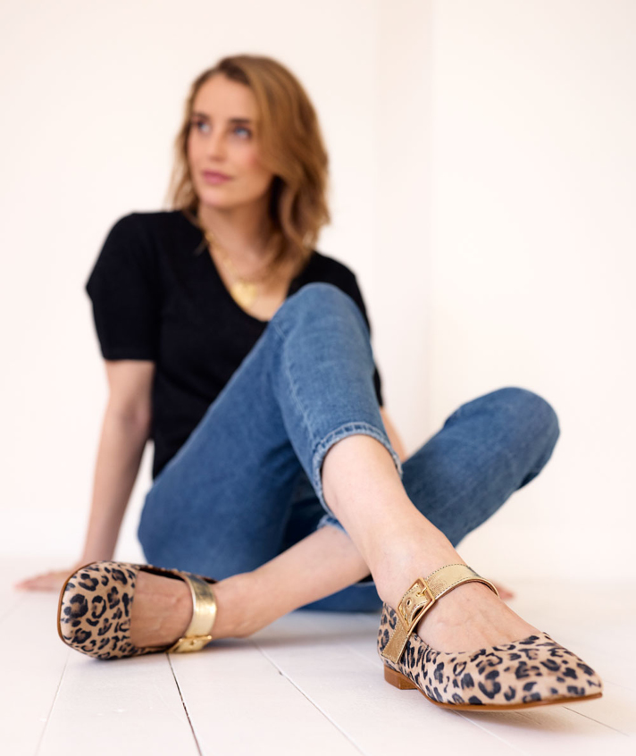 ballerines Albane nubuck léop