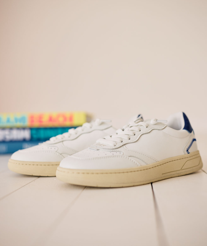 baskets Basile cuir blanc